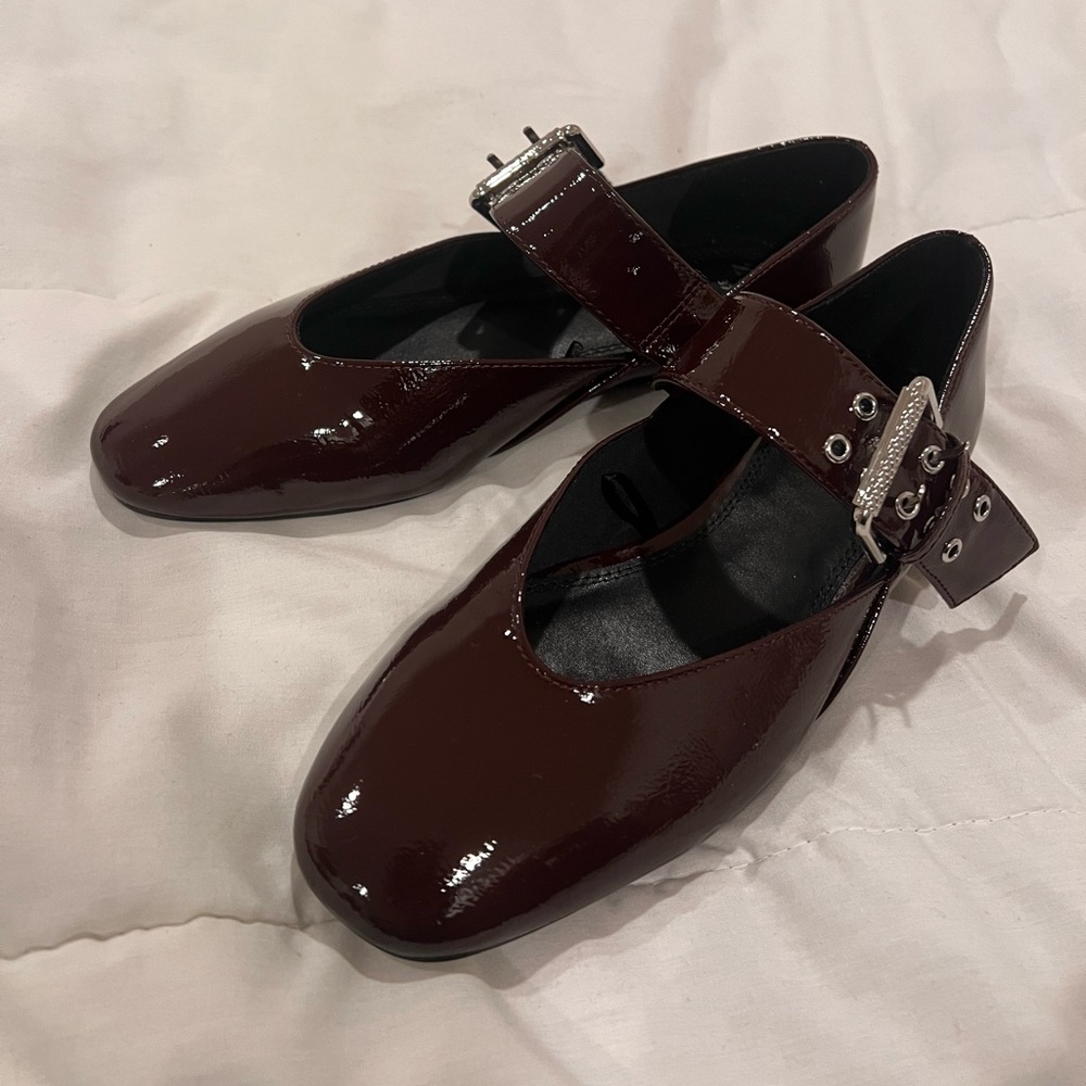 Zara Buckle Mary Jane Maroon